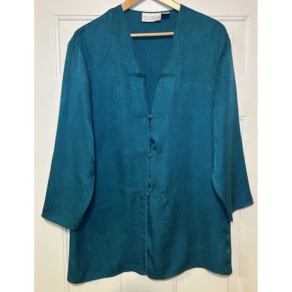 Victoria's Secret Vintage‎ Gold Label Jacquard Sleep Shirt Tunic Size Small - Picture 2 of 12